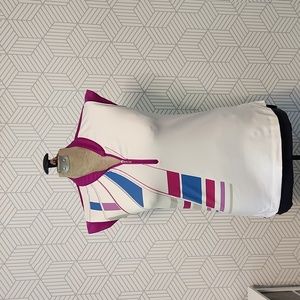 Adidas Sleeveless Golf Polo White and Pink Women's Size Small Tennis Pickleball